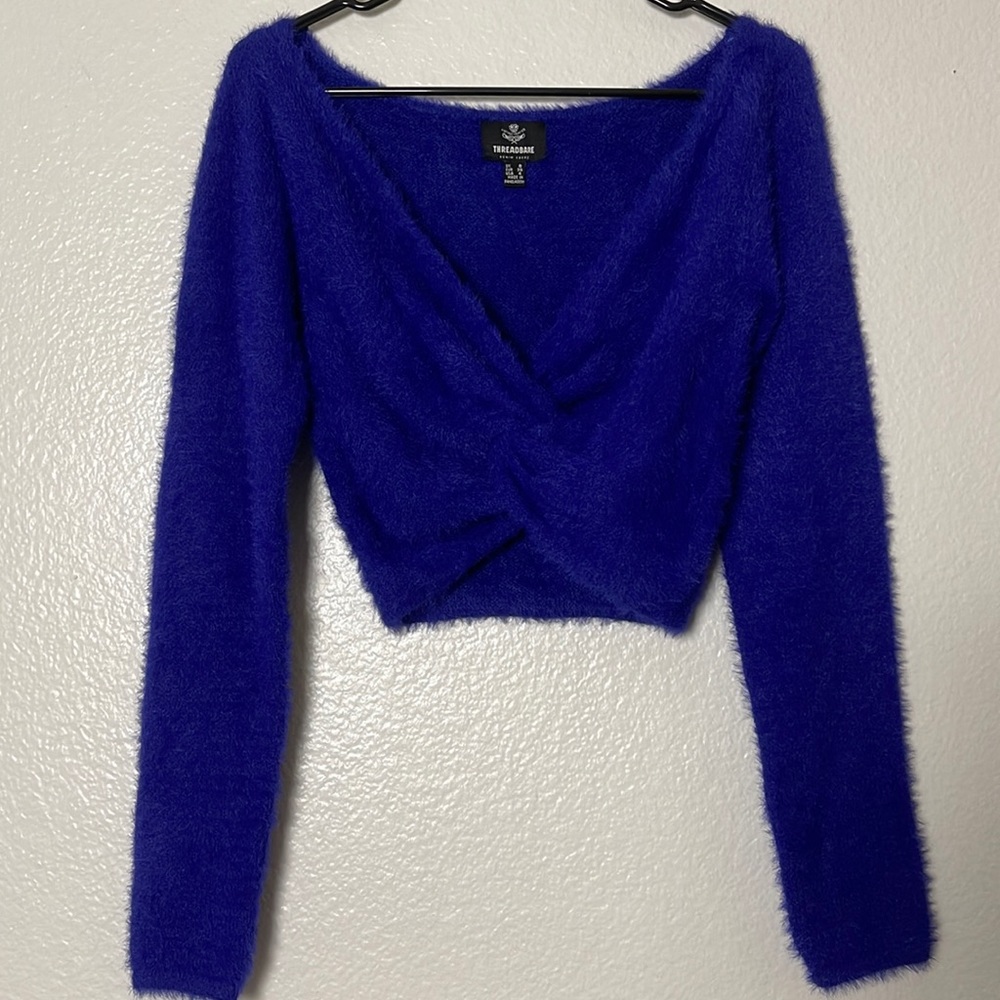 Threadbare Crop Sweater Small Purple Super Soft
